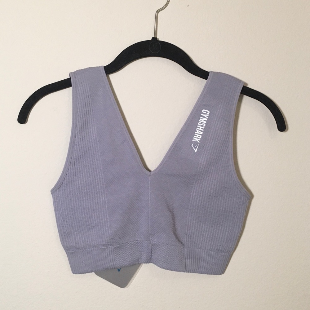 GYMSHARK POWER DOWN SPORTS BRA- BLUE STEEL - Picture 4 of 7